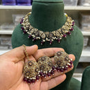 Hira Collections Royal Crystal Stone Pearl And Beads Designer Necklace Set