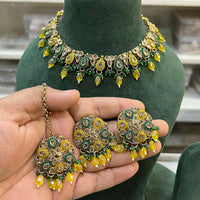 Hira Collections Royal Crystal Stone Pearl And Beads Designer Necklace Set