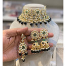 Hira Collections Luxury Kundan Stone Pearl And Beads Meenakari Choker Necklace Set 