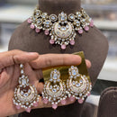 Hira Collections Luxury Kundan Stone Pearl And Beads Meenakari Choker Necklace Set
