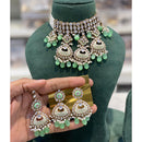 Hira Collections Luxury Kundan Stone Pearl And Beads Meenakari Choker Necklace Set