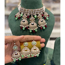 Hira Collections Luxury Kundan Stone Pearl And Beads Meenakari Choker Necklace Set 