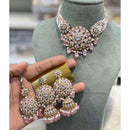 Hira Collections Luxury Kundan Stone Pearl And Beads Meenakari Choker Necklace Set