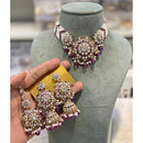 Hira Collections Luxury Kundan Stone Pearl And Beads Meenakari Choker Necklace Set