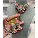 Hira Collections Luxury Kundan Stone Pearl And Beads Meenakari Choker Necklace Set