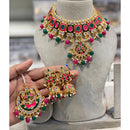 Hira Collections Luxury Kundan Stone Pearl And Beads Meenakari Choker Necklace Set