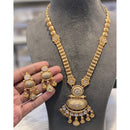 Hira Collections Luxury Pota Stone Pearl And Beads Meenakari Long Necklace Set