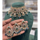 Hira Collections Luxury Kundan Stone Pearl And Beads Choker Necklace Set