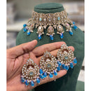 Hira Collections Luxury Kundan Stone Pearl And Beads Choker Necklace Set