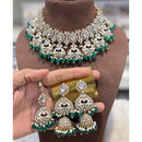 Hira Collections Luxury Kundan Stone Pearl And Beads Meenakari Choker Necklace Set