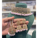 Hira Collections Royal Crystal Stone Pearl And Beads Choker Necklace Set