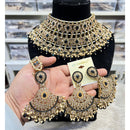 Hira Collections Royal Crystal Stone Pearl And Beads Choker Necklace Set