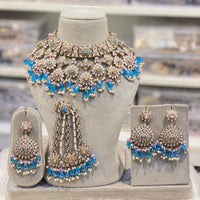 Hira Collections Luxury Kundan Stone Pearl And Beads Choker Necklace Set