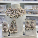 Hira Collections Luxury Kundan Stone Pearl And Beads Choker Necklace Set