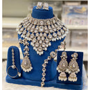 Hira Collections Designer Kundan Stone And Beads Semi Bridal Necklace Set