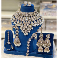 Hira Collections Designer Kundan Stone And Beads Semi Bridal Necklace Set