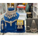 Hira Collections Designer Kundan Stone And Beads Semi Bridal Necklace Set