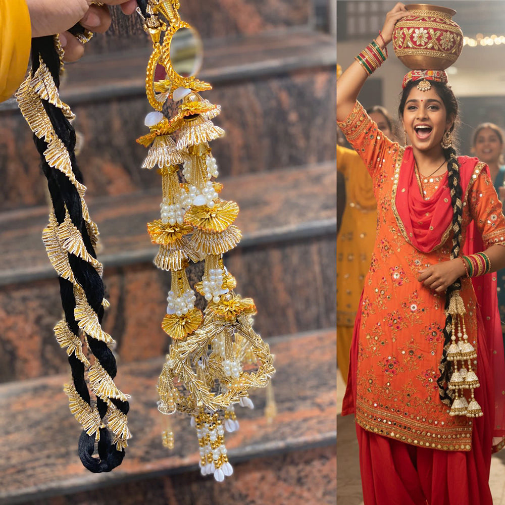 Hira Collections Royal Pearl Designer Latkan Tassel Hair Jewelry