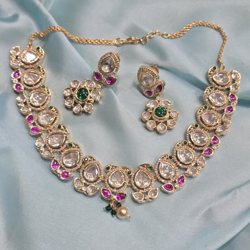 Hira Collections Grand Polki Kundan Stone Occasion Wear Necklace Set