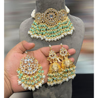 Hira Collections Kundan Stone And Beads Designer Choker Necklace Set