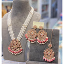 Hira Collections Elegant Crystal Stone Pearl And Beads Long Necklace Set