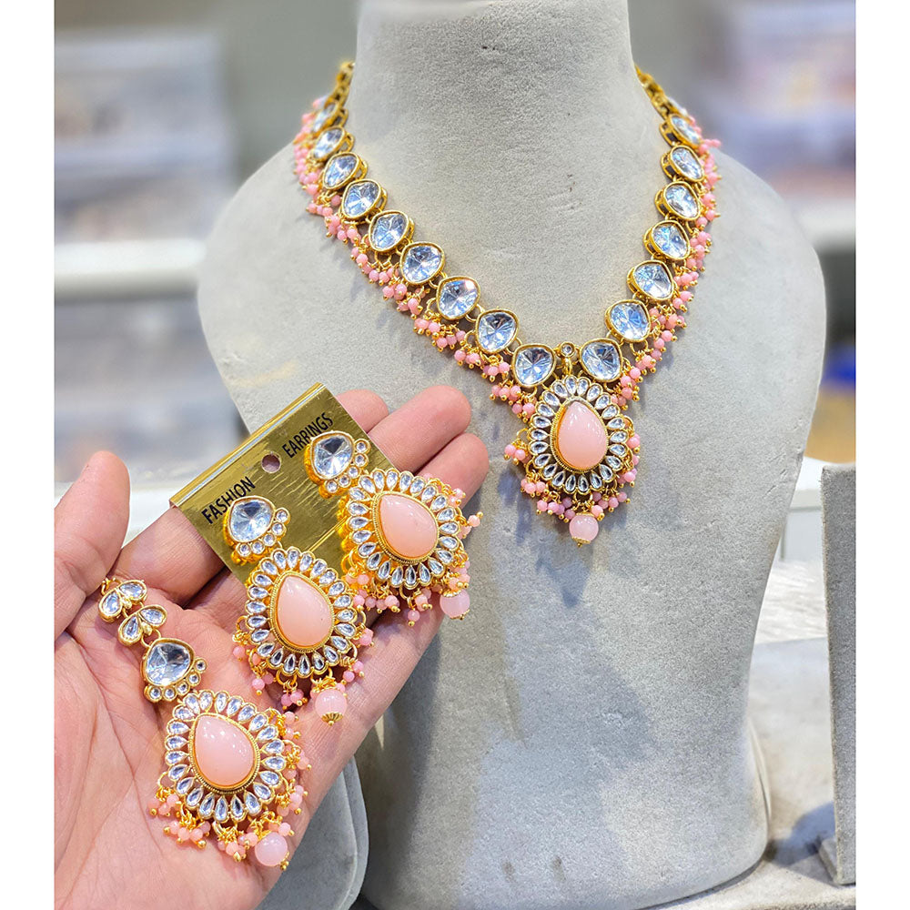 Hira Collections Kundan Stone And Pearl Designer Necklace Set