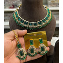 Hira Collections Elegant Pota Stone And Austrian Stone Pearl Choker Necklace Set