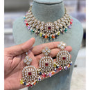 Hira Collections Elegant Pota Stone And Austrian Stone Pearl Choker Necklace Set