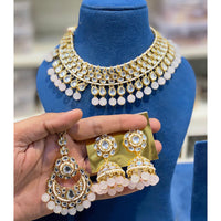 Hira Collections Kundan Stone Pearl And Beads Designer Necklace Set
