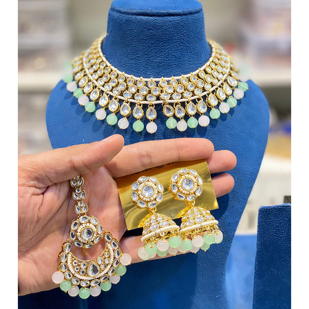 Hira Collections Kundan Stone Pearl And Beads Designer Necklace Set