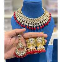 Hira Collections Kundan Stone Pearl And Beads Designer Necklace Set