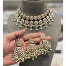 Hira Collections Elegant Pota Stone And Austrian Stone Pearl Choker Necklace Set