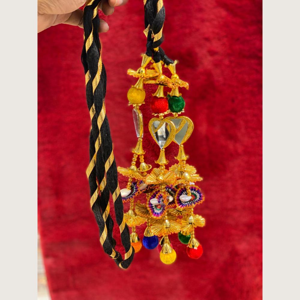 Hira Collections Heavy Mirror And Shell Work Hair Paranda