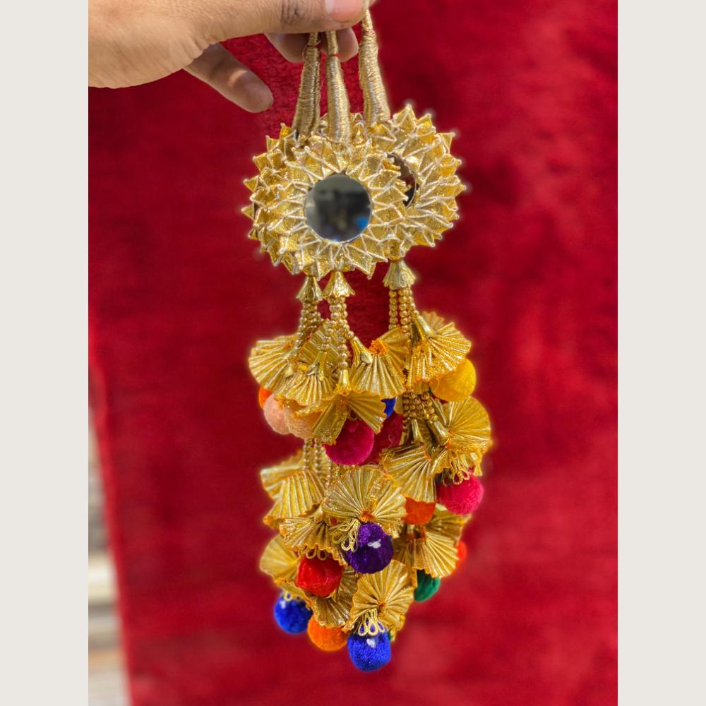 Hira Collections Heavy Mirror Work And Pom Pom Hair Paranda