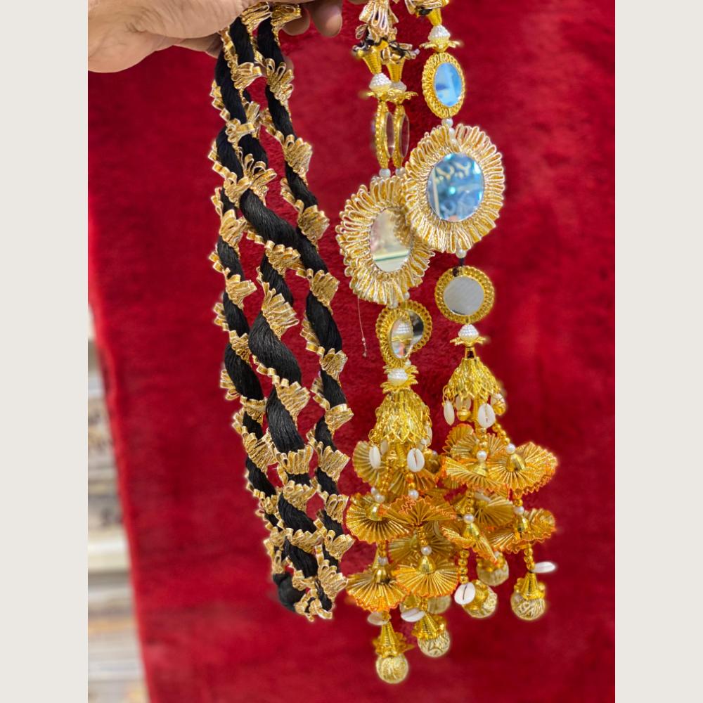 Hira Collections Heavy Mirror And Shell Work Hair Paranda