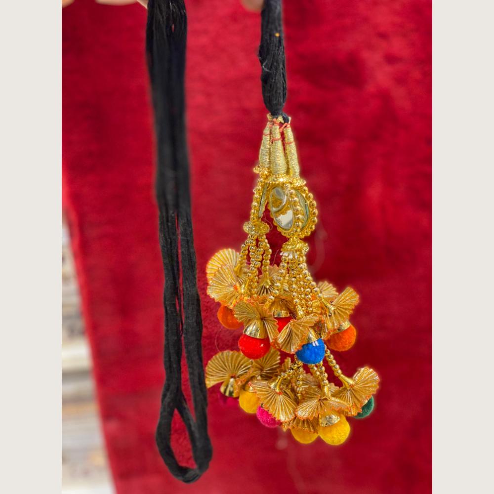 Hira Collections Heavy Mirror Work And Pom Pom Hair Paranda