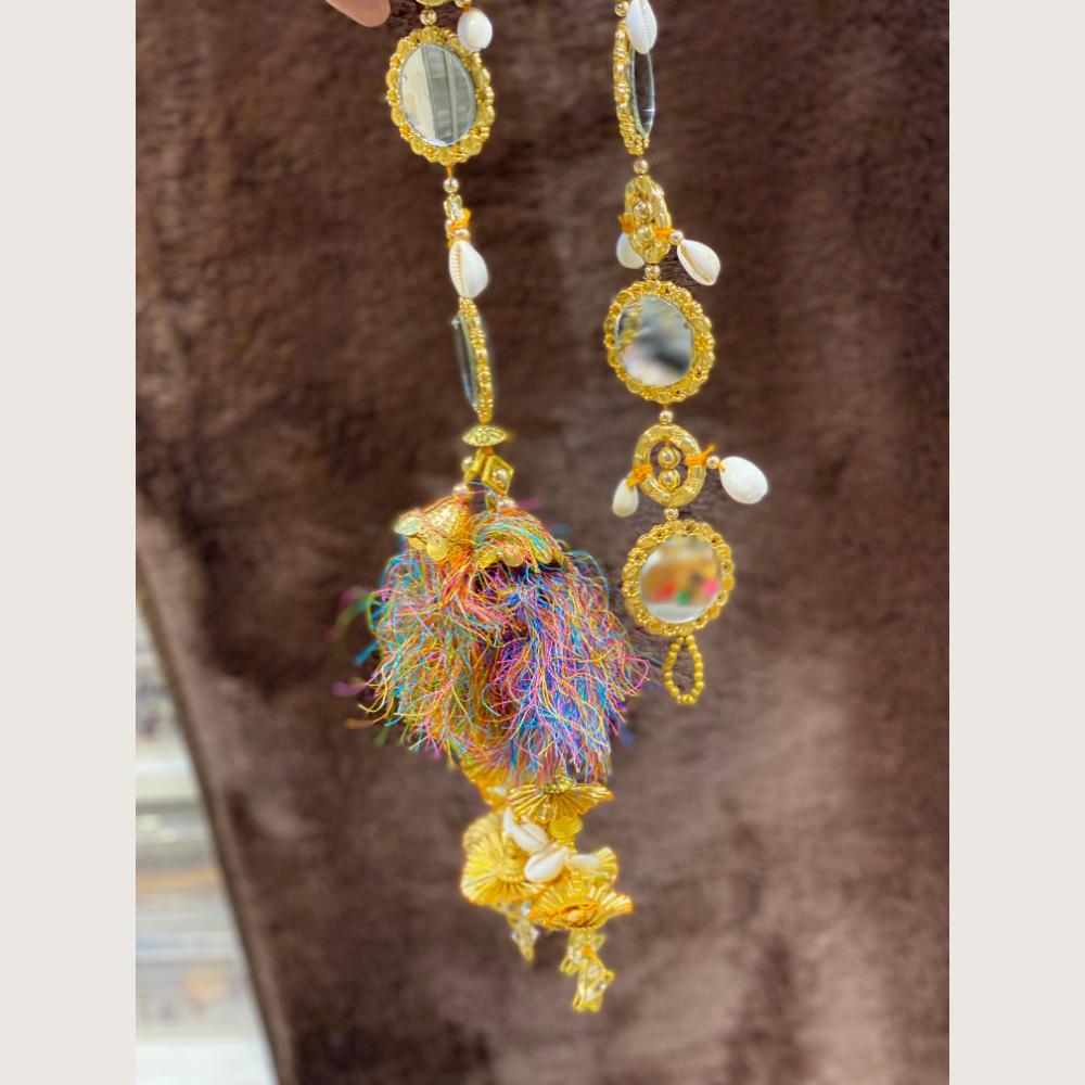 Hira Collections Traditional Mirror And Multicolor Thread Punjabi Hair Paranda