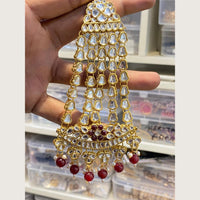 Hira Collections Mughal Style Kundan And Pearl Passa for Women