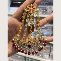 Hira Collections Mughal Style Kundan And Pearl Passa for Women