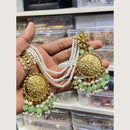 Hira Collections Stylish Beads And Pearl Dangler Earrings With Maang Tikka
