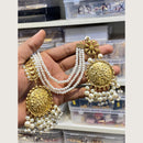 Hira Collections Stylish Beads And Pearl Dangler Earrings With Maang Tikka