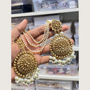 Hira Collections Stylish Beads And Pearl Dangler Earrings With Maang Tikka