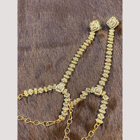 Hira Collections Designer Kundan Stone And Pearl Hand Harness
