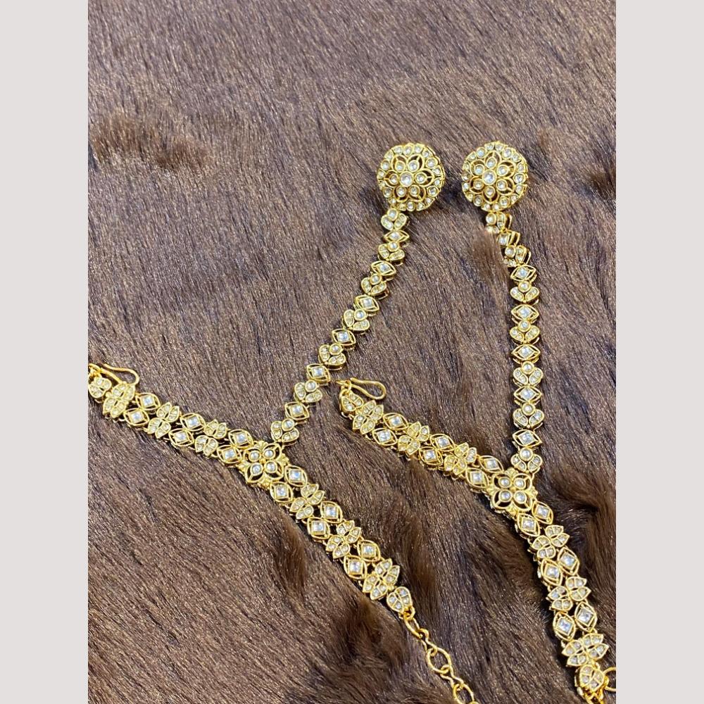 Hira Collections Designer Kundan Stone Hand Harness