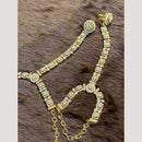 Hira Collections Designer Kundan Stone And Pearl Hand Harness
