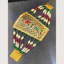Hira Collections Austrian Stone And Pearl Hand Dasti / Bracelet