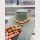 Hira Collections Elegant Crystal Stone And Pearl Choker Necklace Set 
