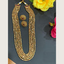 Hira Collections Premium Pota Stone And Beads Multi Layer Long Necklace Set 