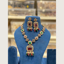 Hira Collections Elegant Pota Stone And Austrian Stone Pearl Necklace Set