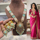 Hira Collections Elegant Kundan Stone And Austrian Stone Beads Long Necklace Set